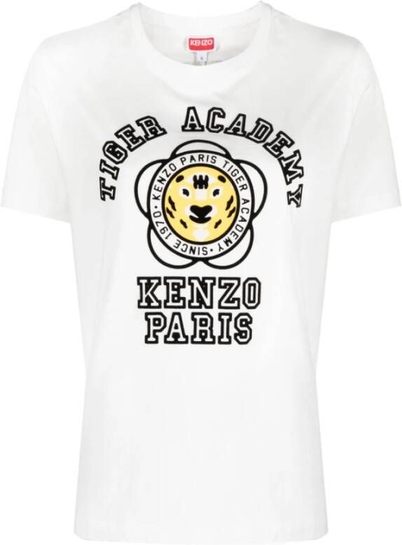 Kenzo MultiColour Tiger Academy T-shirt White Dames