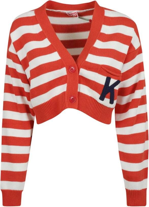 Kenzo Nautical Stripes Cardigan Rood Dames