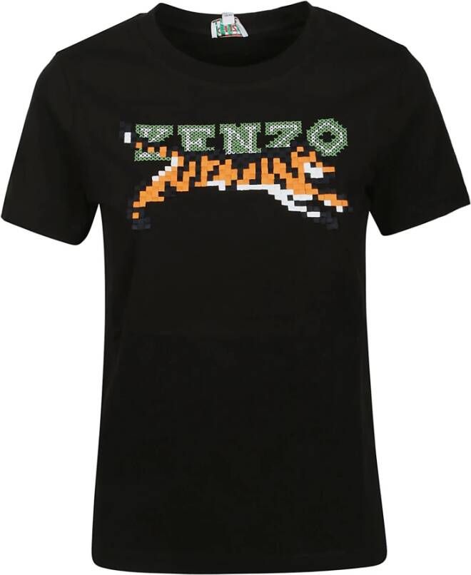 Kenzo Noir Pixel Classic T-Shirt Zwart Dames