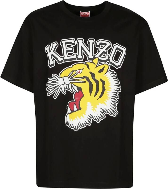 Kenzo Noir Tiger Varsity Oversize T-Shirt Zwart Heren