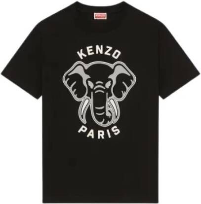 Kenzo Olifant Varsity Jungle T-Shirt Zwart Dames