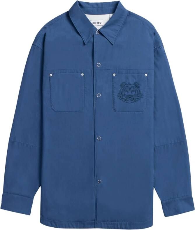 Kenzo Overdrijven Upgrade je casual garderobe met deze Overlam Bag shirt voor mannen Blauw Heren