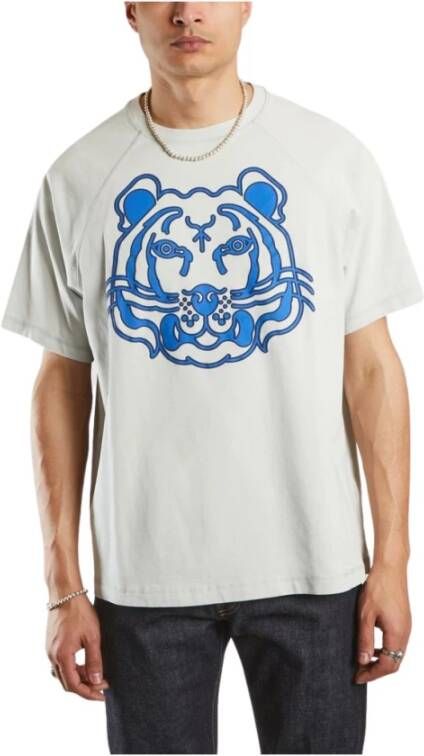 Kenzo Oversized K-Tiger Raglan Naad T-shirt Grijs Heren