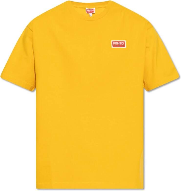 Kenzo Oversize T-shirt Parijs Stijl Logo Yellow Heren