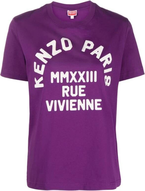 Kenzo Paars Logo-Print T-Shirt Paars Dames