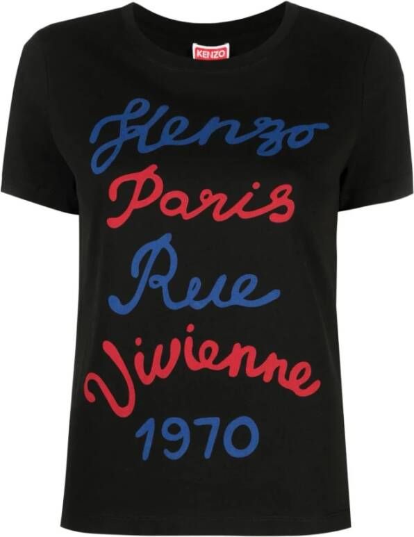 Kenzo Paris Logo Print T-Shirt Zwart Dames
