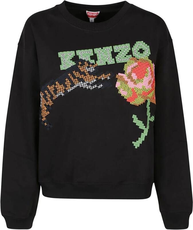 Kenzo Pixel Regular Sweatshirt voor Vrouwen Zwart Dames