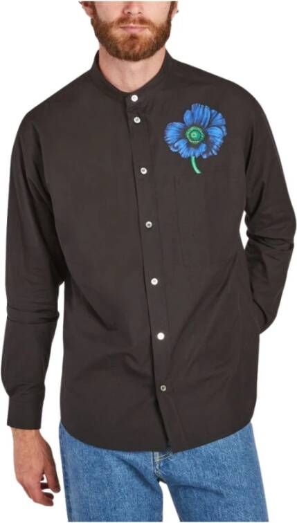 Kenzo Poppy Katoenen Overhemd Zwart