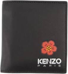 Kenzo Leren Portemonnee Moderne Stijl en Functionaliteit Zwart Heren