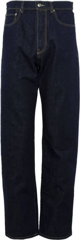 Kenzo Raw Denim Straight Cut Jeans Blue Heren