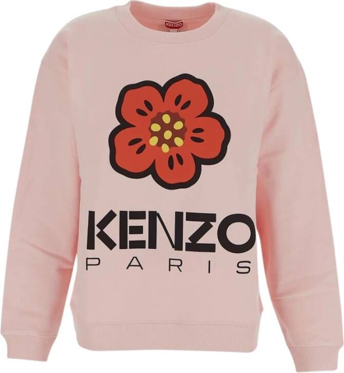 Kenzo Regular Sweatshirt met Boke Placed Design Roze Dames