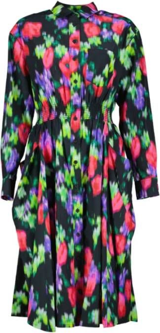 Kenzo Robe wazige bloemen couleur presta: multicolore Zwart Dames