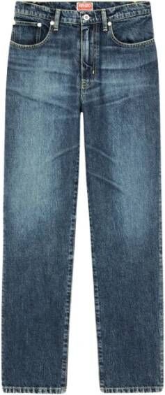 Kenzo Rock Blauwe Straight-Cut Jeans Blauw Dames