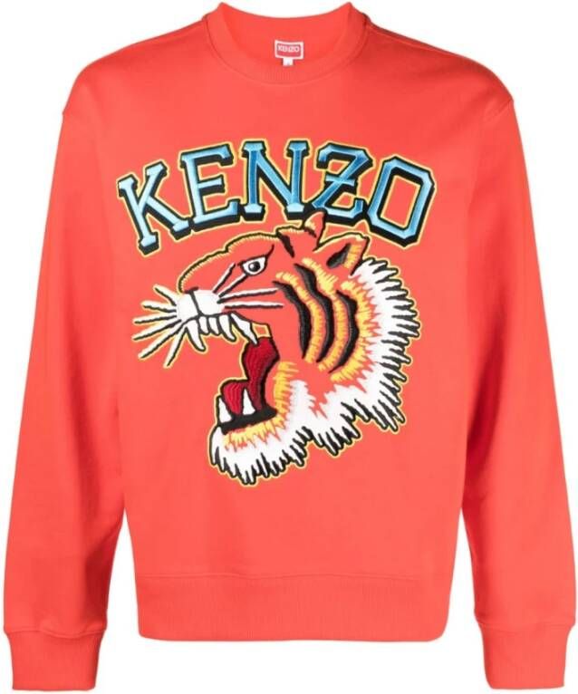 Kenzo Jungle Geborduurd Sweatshirt met Tijgerhoofd Motief Red Heren