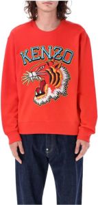 Kenzo Rode Tiger Varsity Crewneck Sweatshirt Rood Heren