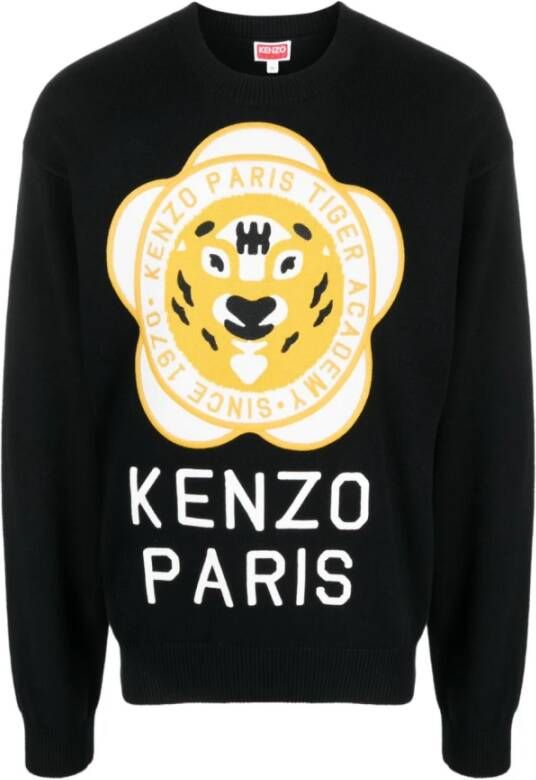 Kenzo Zwarte Sweaters voor Mannen Black Heren