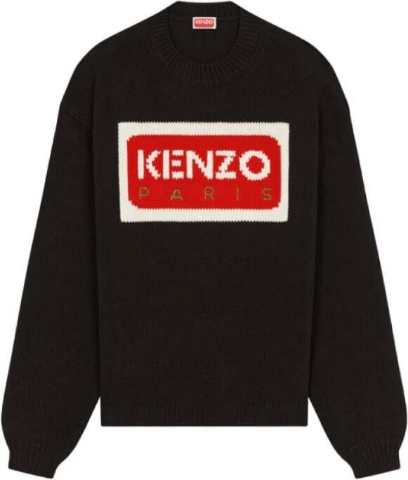 Kenzo Zwarte Sweaters met Origineel Grafisch Ontwerp Black Heren