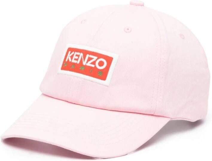 Kenzo Roze Logo-Geborduurde Baseballpet Roze Dames