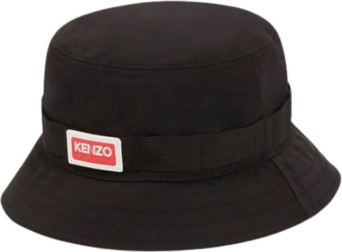 Kenzo Zwarte Logo Bucket Hat Black Heren