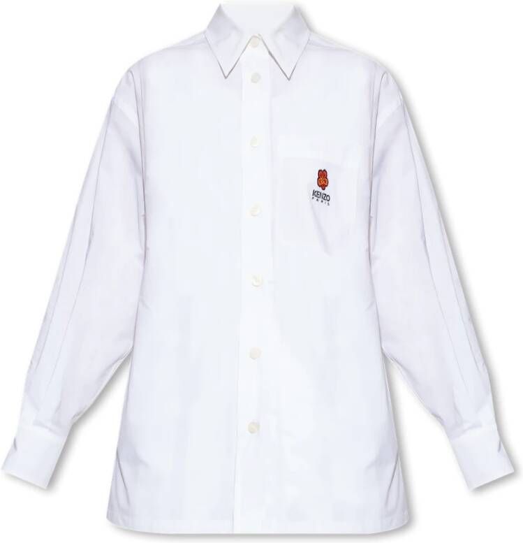 Kenzo Bloemen geborduurd overhemd White Dames