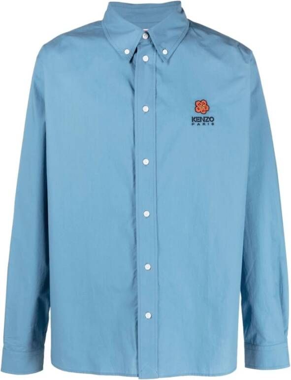 Kenzo Shirts Clear Blue Blauw Heren