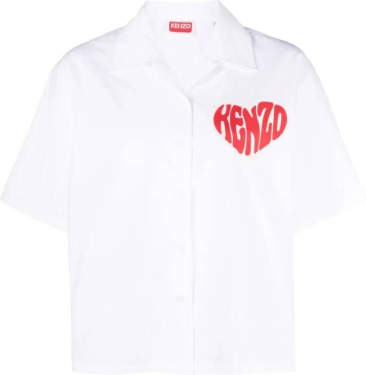 Kenzo Hawaiiaans Overhemd met Hart White Dames