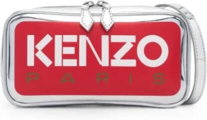 Kenzo Grijze Cross Body Tas met Zilveren Ritssluiting Grijs Dames
