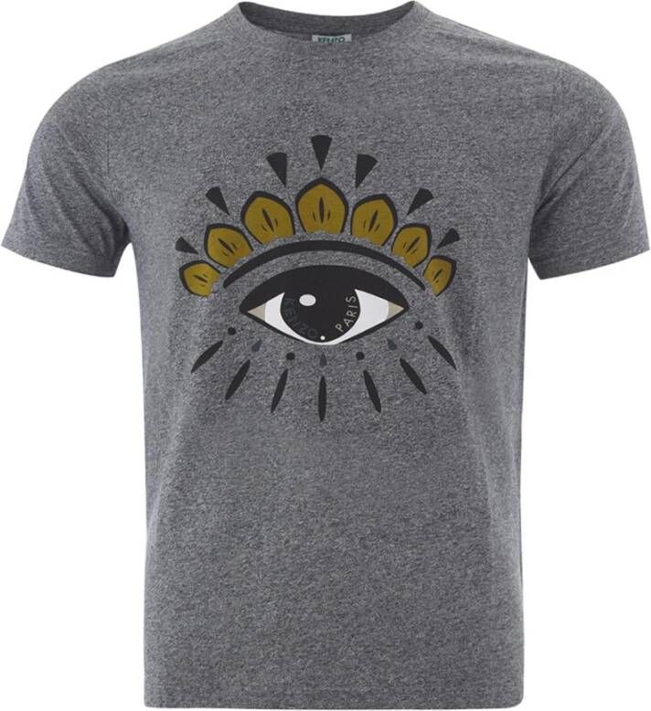 Kenzo Stijlvol Eye Print Katoenen T-Shirt Grijs Heren