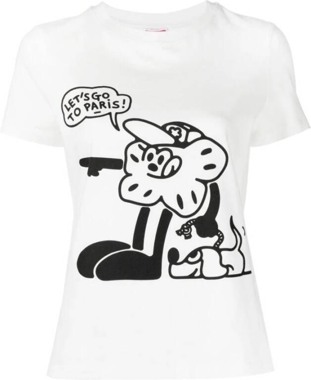 Kenzo Stijlvolle Bedrukte T-shirt voor Dames Beige Dames