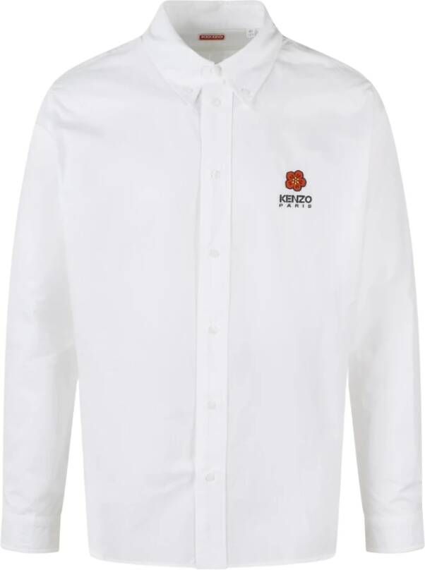 Kenzo Witte Casual Overhemd met `Boke Flower` Crest White Heren
