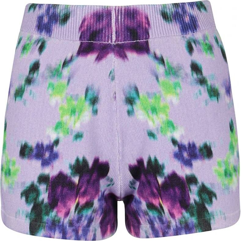 Kenzo Stijlvolle Glycine Print Mini Shorts Purple Dames