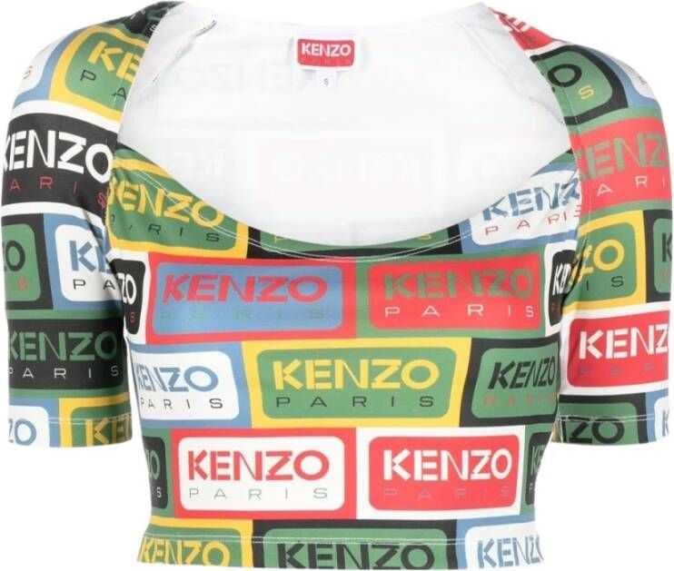 Kenzo Stijlvolle Logo-Print Crop Top Meerkleurig Dames