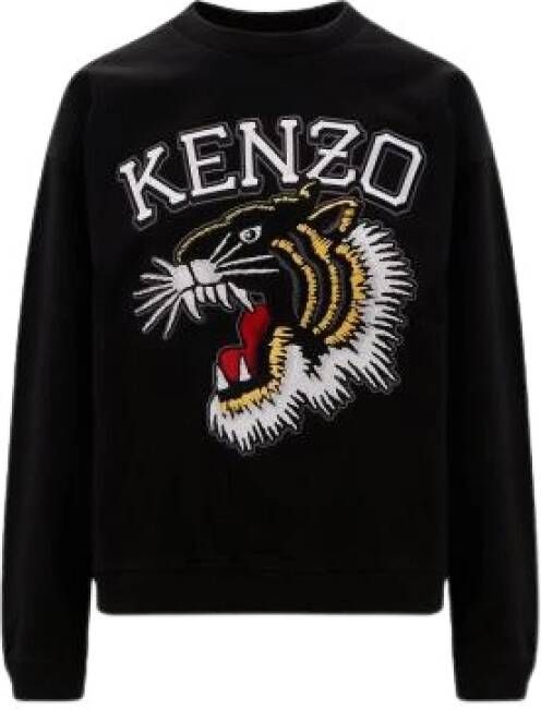 Kenzo Zwart Varsity Jungle Geborduurd Sweatshirt Black Dames