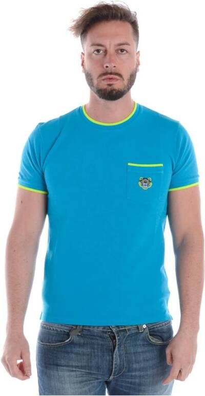 Kenzo Stijlvolle Tiger Pocket T-Shirt voor Heren Blauw Heren