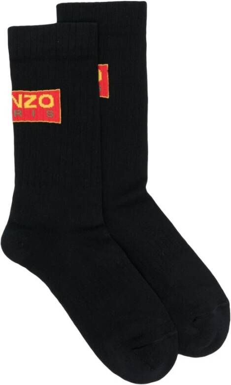 Kenzo Stijlvolle zwarte en grijze sokken Zwart Unisex