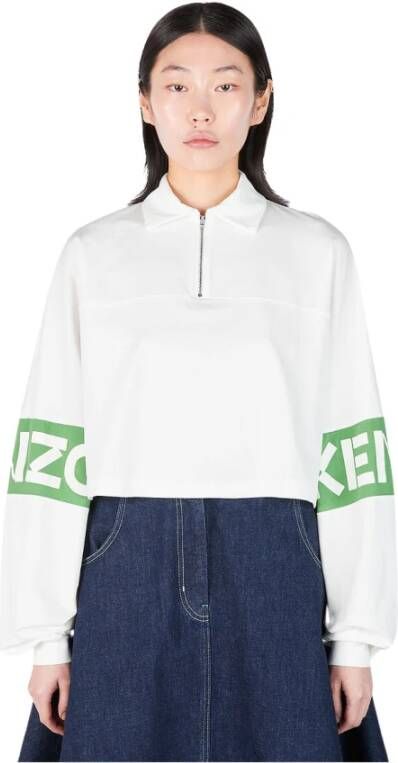 Kenzo Streetwear Logo Polo Sweatshirt White Dames