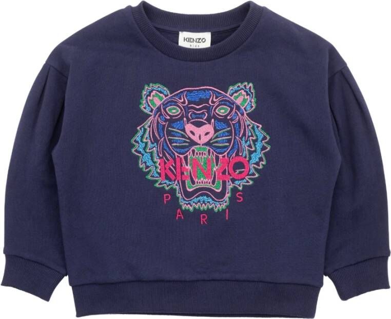 Kenzo Kids Sweater met geborduurd logo Blauw - Foto 1