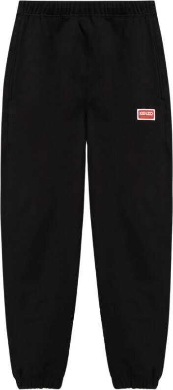 Kenzo Zwarte katoenen broek met elastische taille Stijlvolle zwarte joggingbroek Black Heren