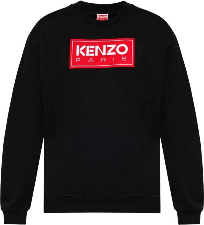 Kenzo Stijlvolle Zwarte Sweatshirt met Geborduurd Embleem Black Dames