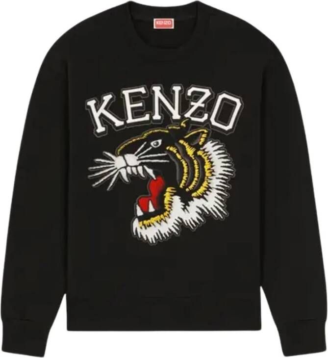 Kenzo Zwart Varsity Jungle Logo Sweatshirt Zwart Heren