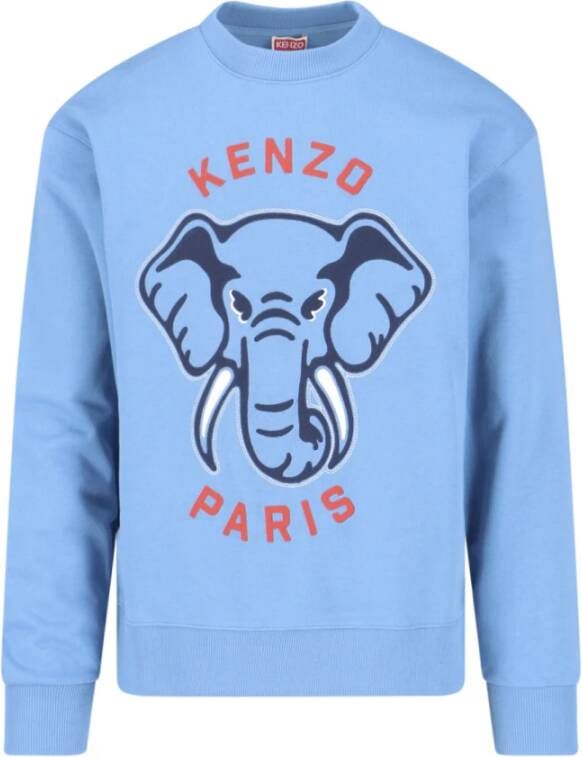 Kenzo Sweatshirt met olifantenprint van katoen Blue Heren