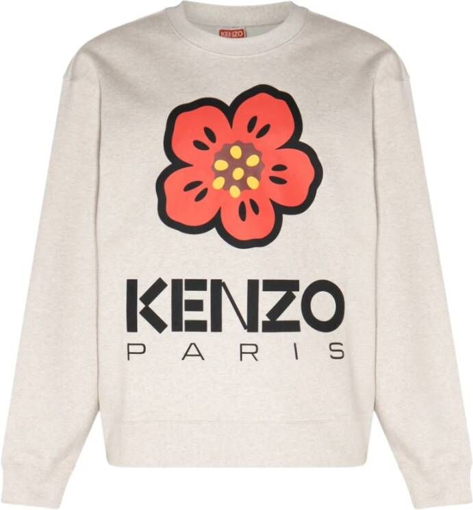 Kenzo Grijze Sweatshirt met Logo-Print en Bloemenmotief Gray Dames