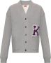 Kenzo Varsity Cardigan met Logo Patches Gray Heren - Thumbnail 1
