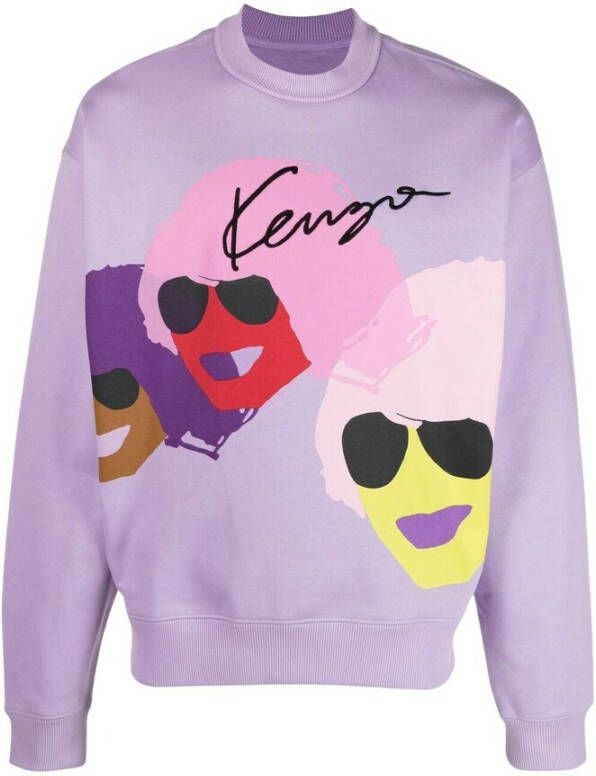 Kenzo Grafische Oversize Sweatshirt Purple Heren