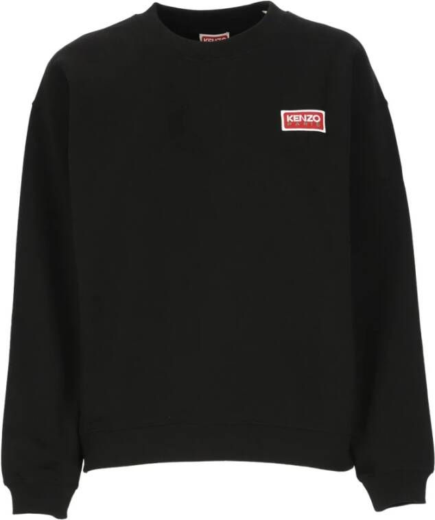 Kenzo Zwarte Katoenen Sweatshirt met Geborduurd Logo Zwart Dames