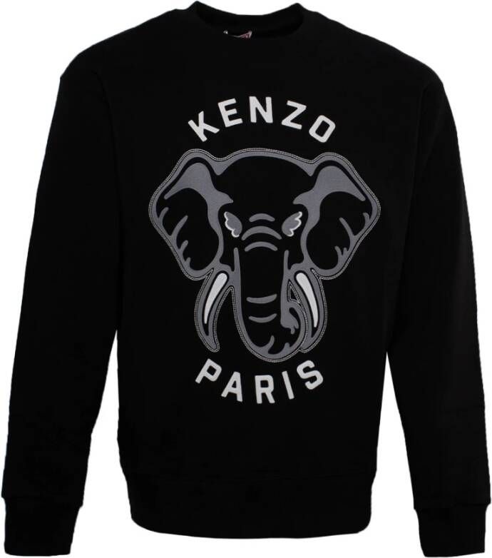 Kenzo Zwart Sweatshirt met Olifantenprint Zwart Heren
