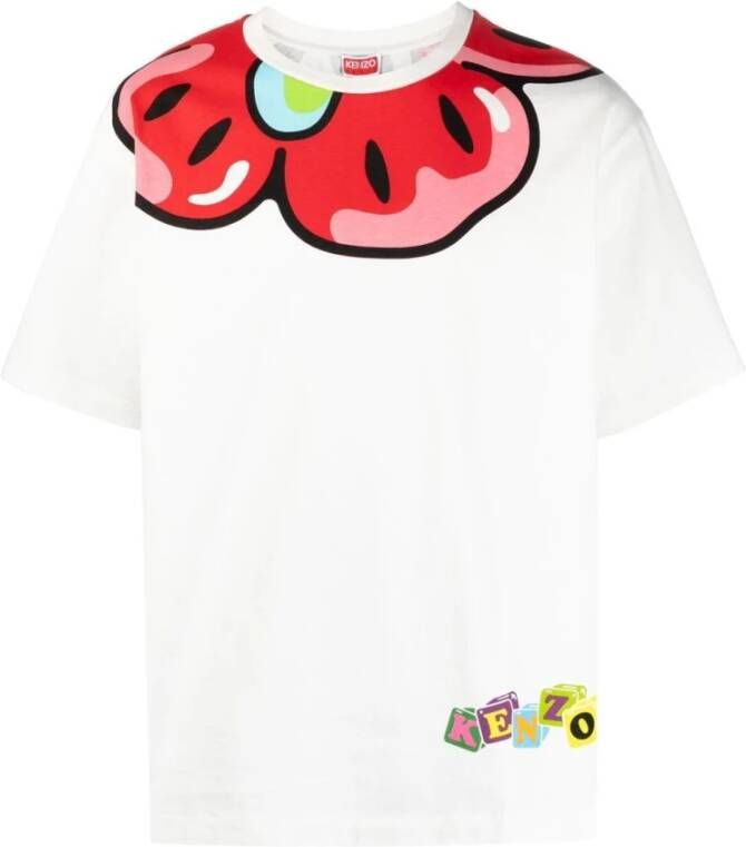 Kenzo Grafische Print T-shirt en Polo White Heren