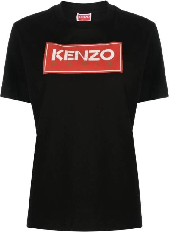Kenzo Zwart Oversize T-shirt met Print Black Dames