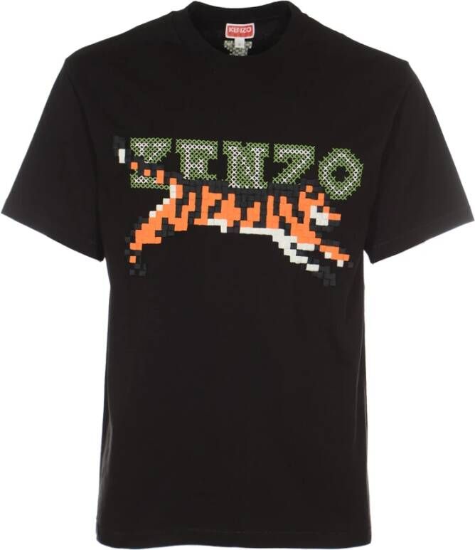 Kenzo T-shirt Pixel Zwart Heren