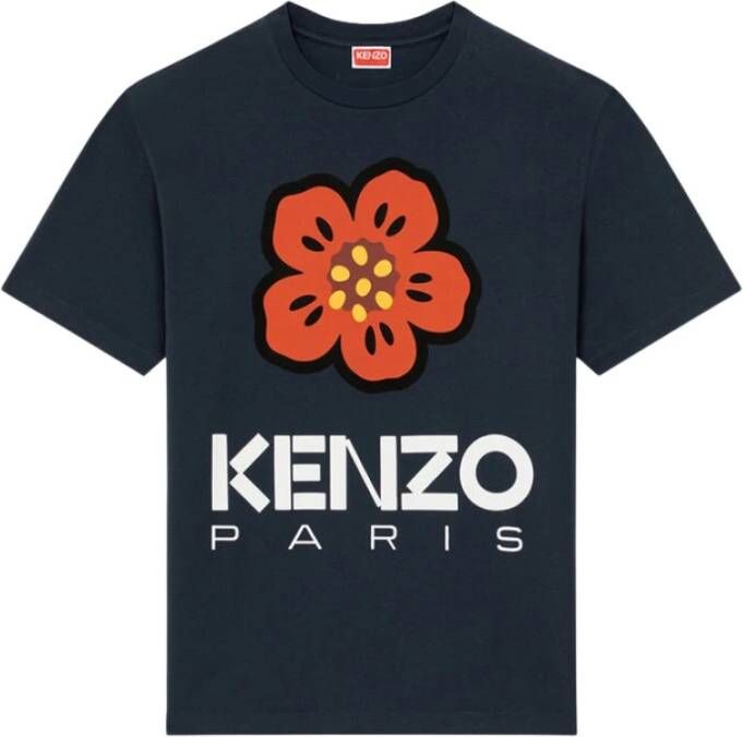 Kenzo Blauw Boke Flower Print T-shirt voor heren Blauw Heren